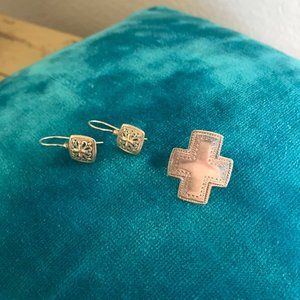 90s sterling silver earrings and ring set